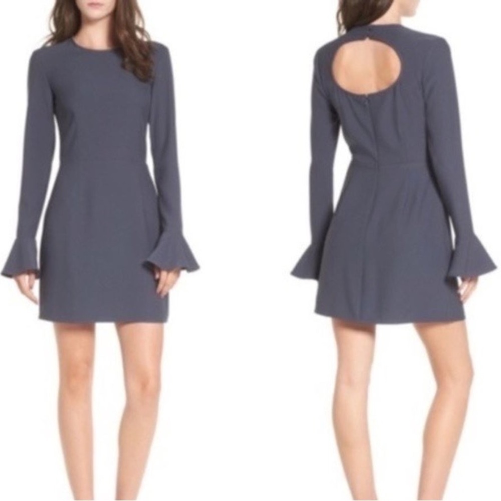 Leith Gray Long Bell Sleeve Sheath Mini Dress Size XS